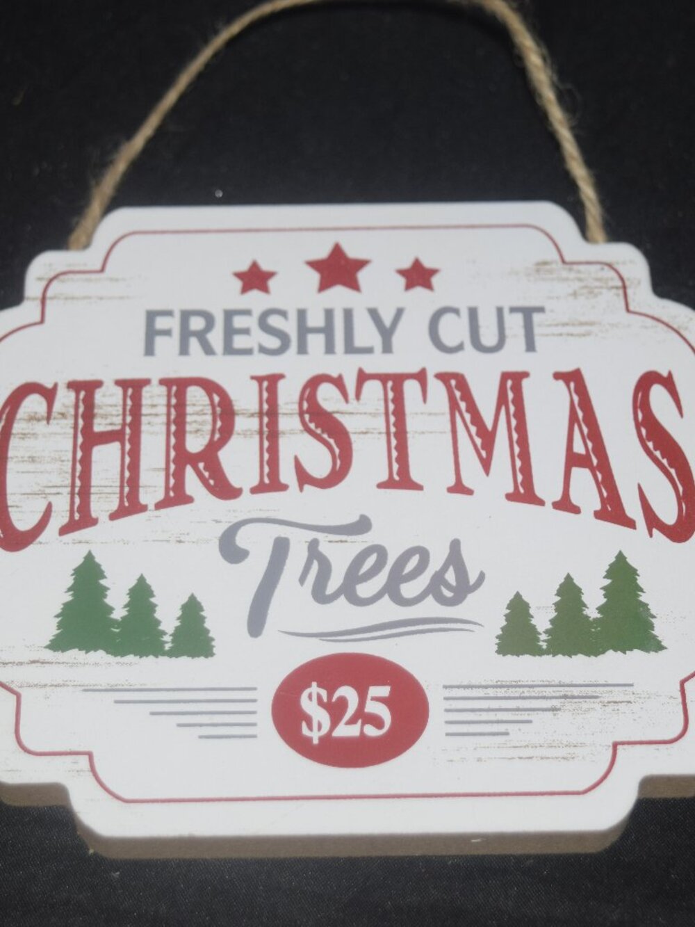Rustic Wooden "Freshly Cut Christmas Trees" Hanging Sign